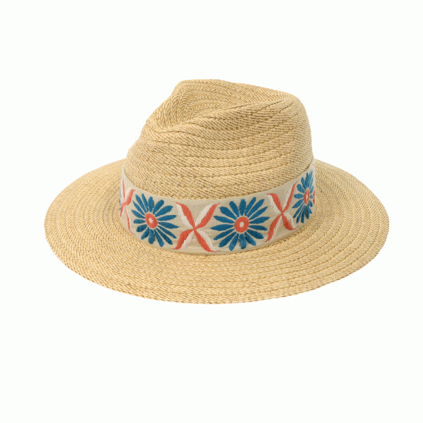 Natural Panama with Embroidered Band