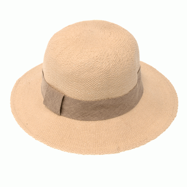 Cloche With Tonal Linen Trim