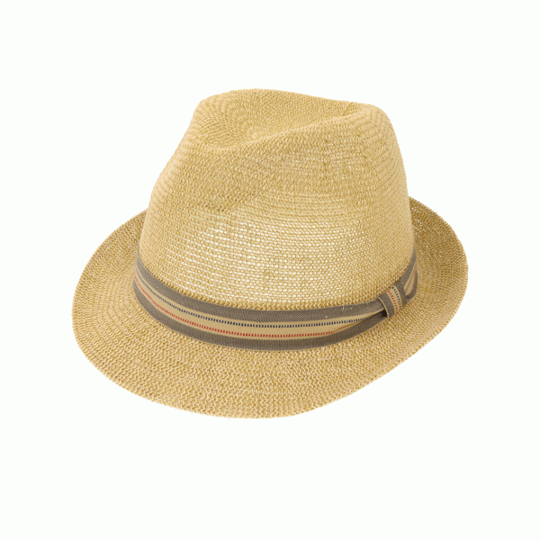 Fedora with Woven Striped Band