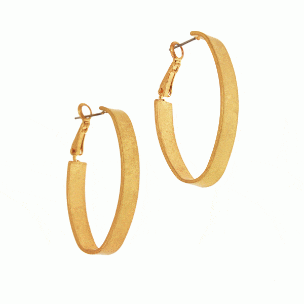 Wide Oval Hoop Earring