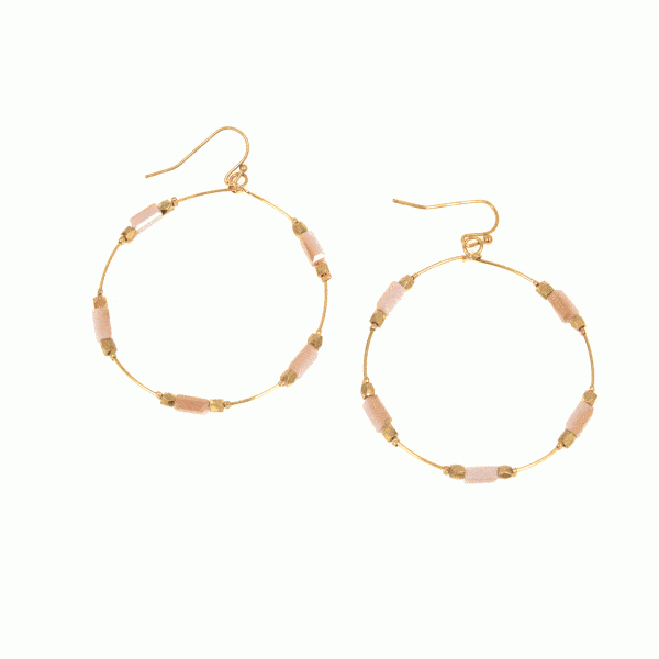 Gold Hoop & Glass Bead Earring